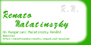 renato malatinszky business card