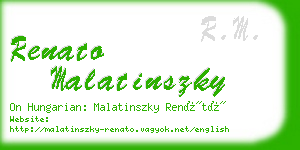 renato malatinszky business card